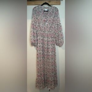 NWT MISA LOS ANGELES LONG SLEEVE FLORAL PRINT MAXI DRESS SIZE XL